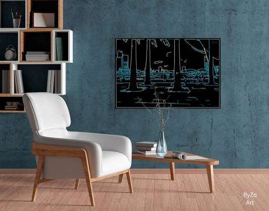 Sunset In Singapore - Original Photography And Digital Art  Giclee Canvas Print Pictorem.com for ByZo Art