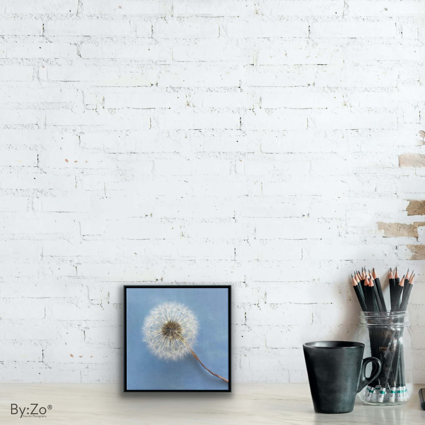 Wall Art Dandelion Make-a-Wish Make-Magic Original Art on Framed Canvas Floater Fine-Art Photography By:Zo® - By:Zo
