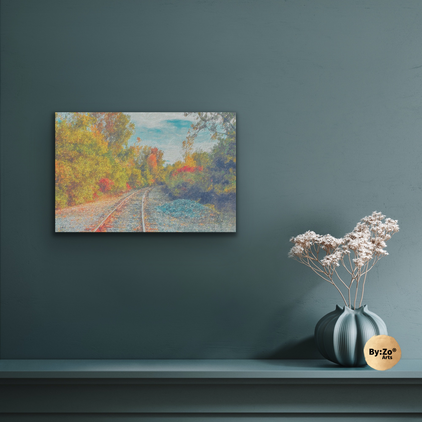 AUTUMN RAILWAYS and SKIES By:Zo art - By:Zo