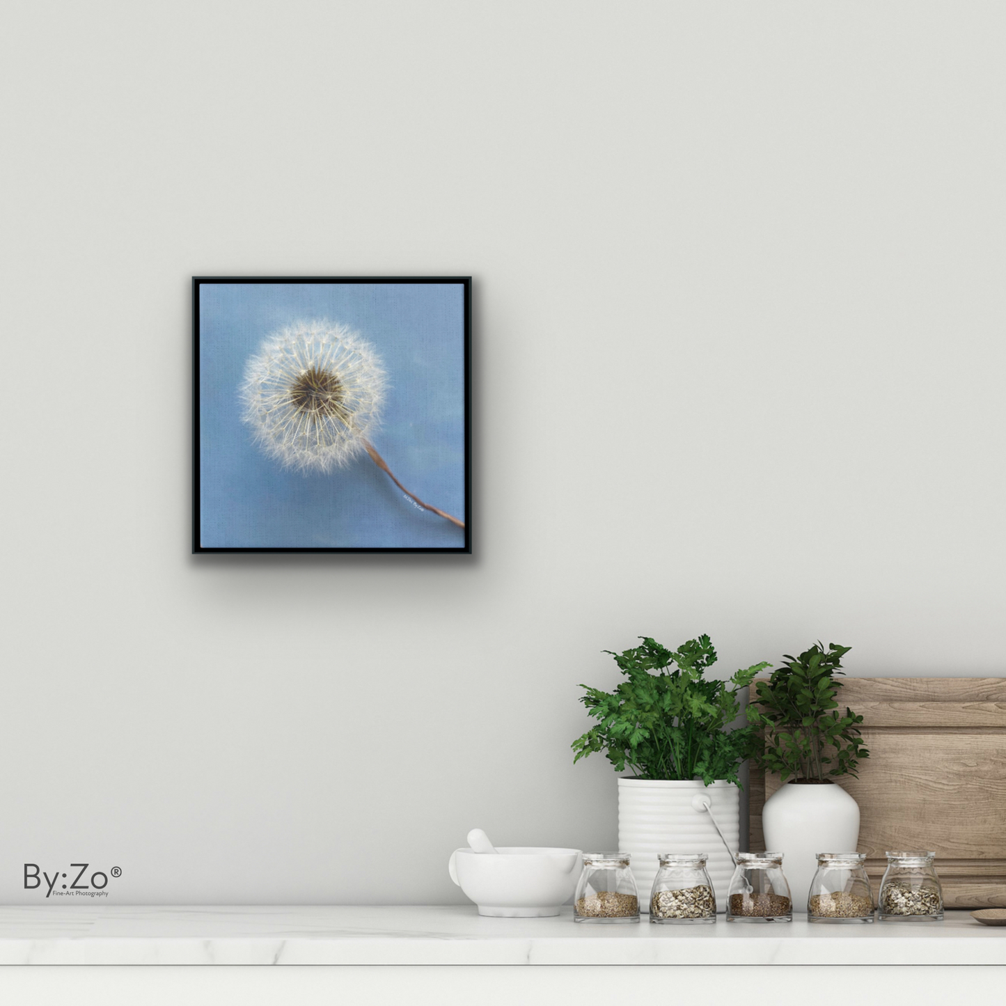 Wall Art Dandelion Make-a-Wish Make-Magic Original Art on Framed Canvas Floater Fine-Art Photography By:Zo® - By:Zo
