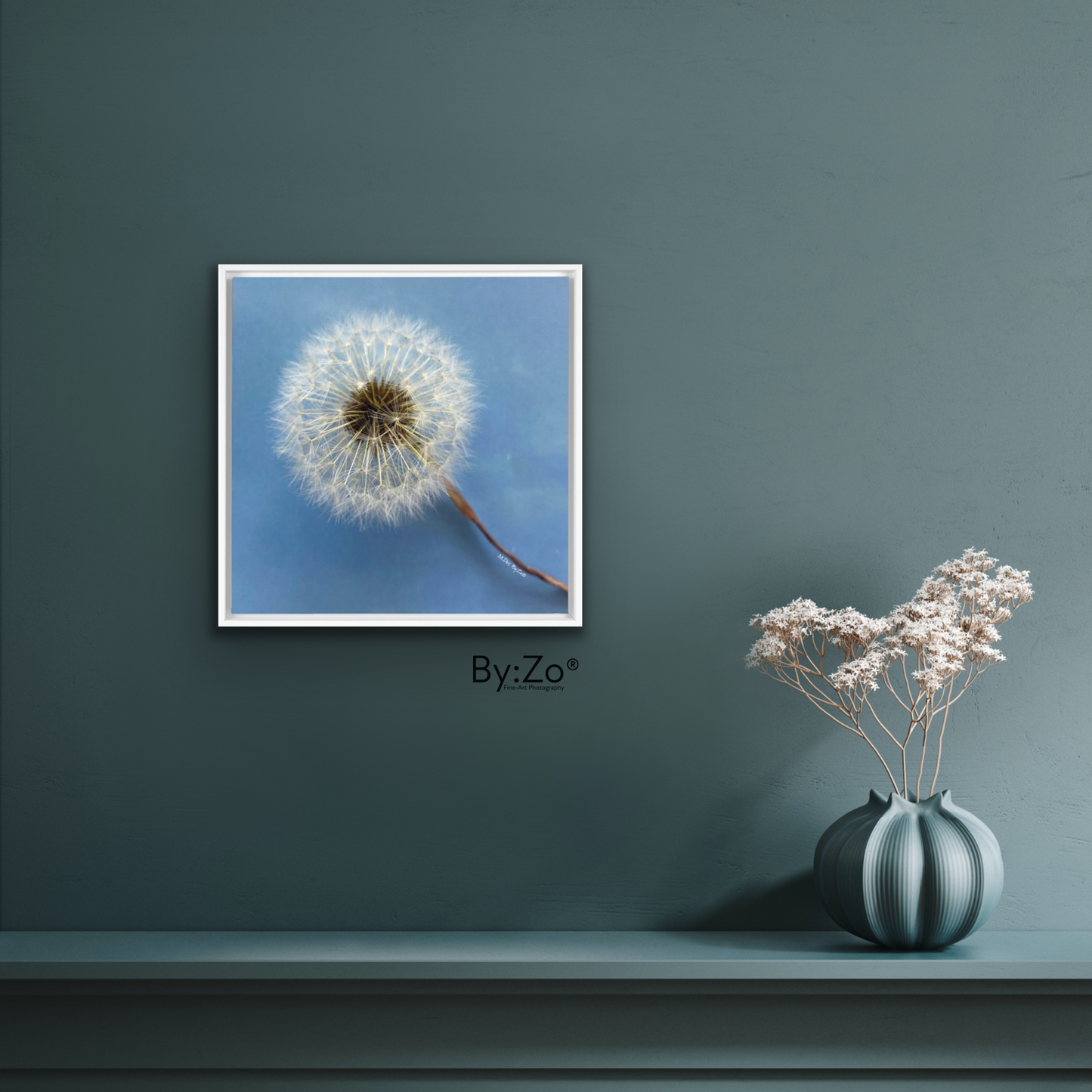 Wall Art Dandelion Make-a-Wish Make-Magic Original Art on Framed Canvas Floater Fine-Art Photography By:Zo® - By:Zo