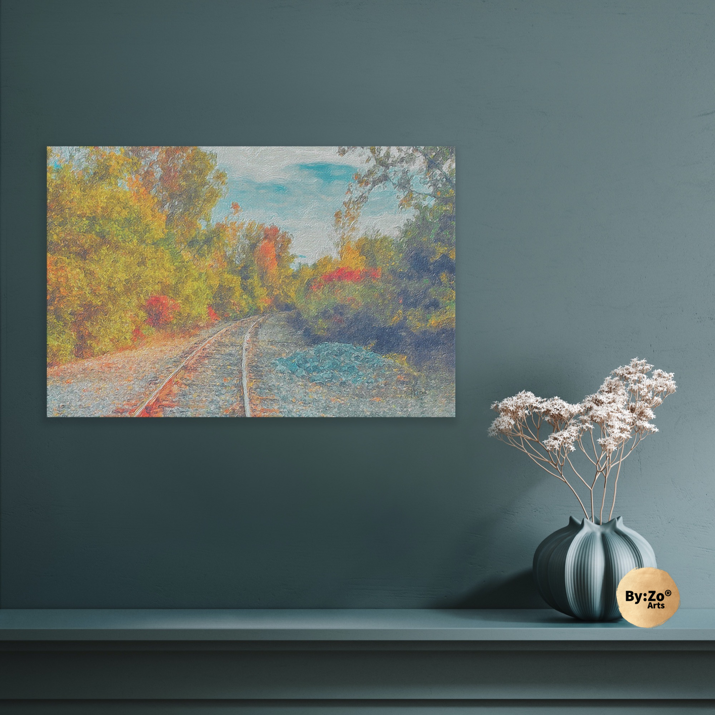 AUTUMN RAILWAYS and SKIES By:Zo art - By:Zo