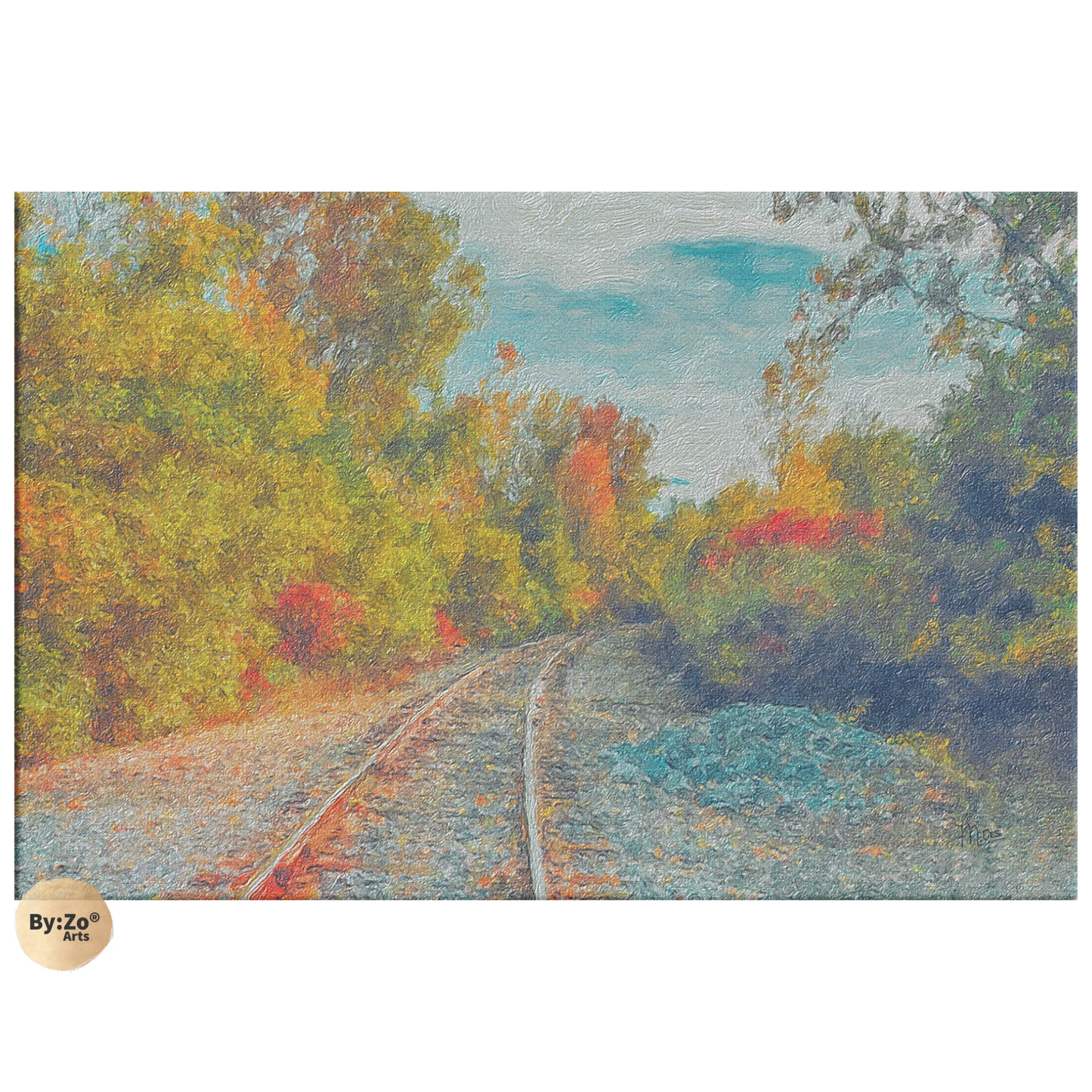 AUTUMN RAILWAYS and SKIES By:Zo art - By:Zo