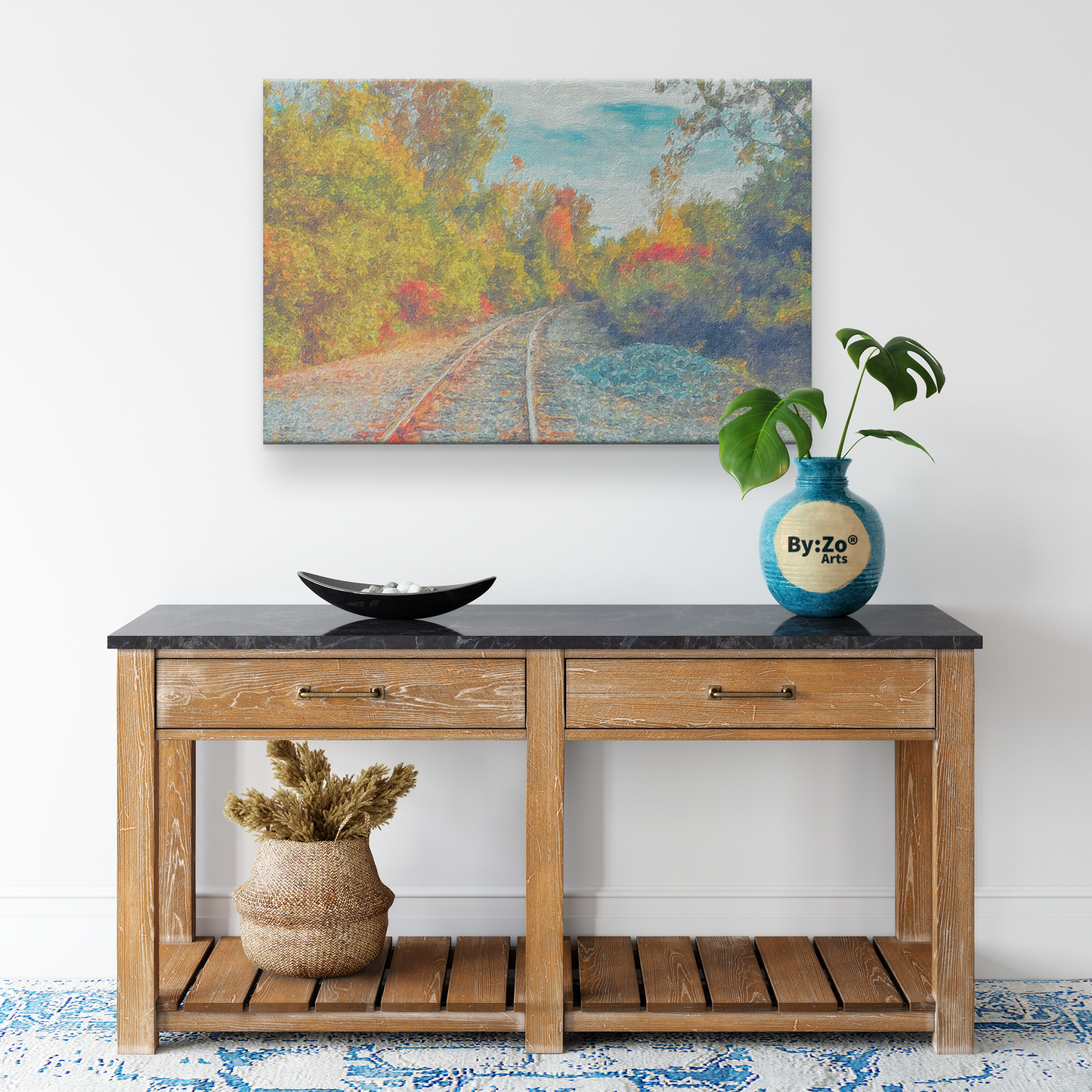 AUTUMN RAILWAYS and SKIES By:Zo art - By:Zo