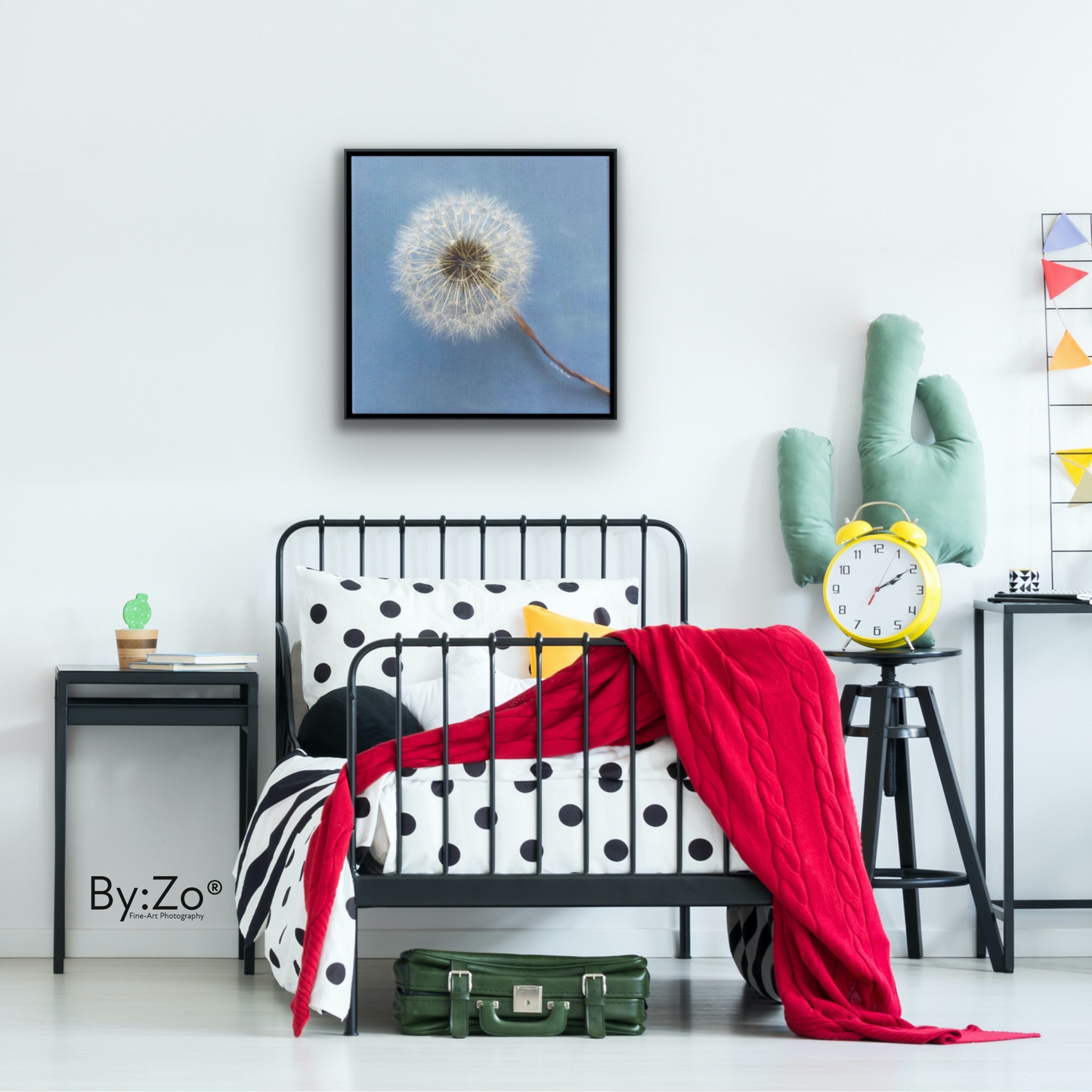 Wall Art Dandelion Make-a-Wish Make-Magic Original Art on Framed Canvas Floater Fine-Art Photography By:Zo® - By:Zo