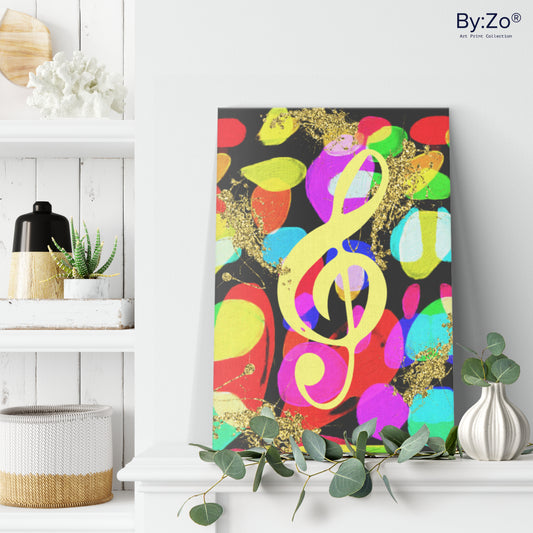 Musical Night Original Mixed-Media Gallery Quality Canvas Print By:Zo Arts - By:Zo