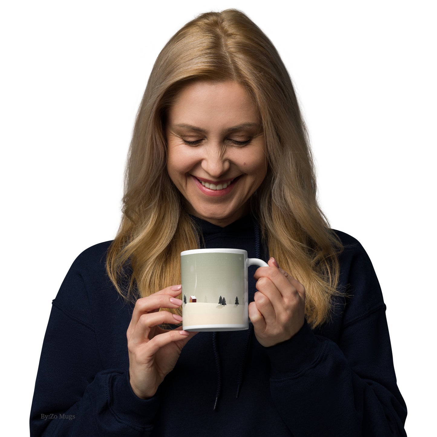 Winter Countryside Landscape White Ceramic Mug - By:Zo