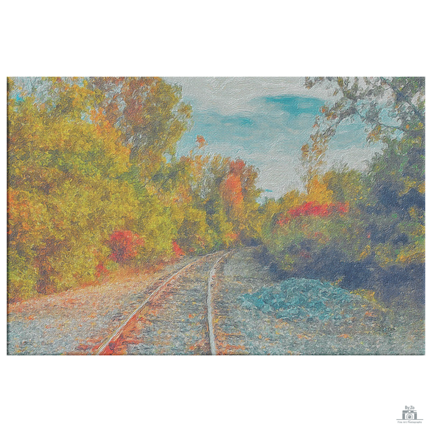 AUTUMN RAILWAYS and SKIES By:Zo art - By:Zo
