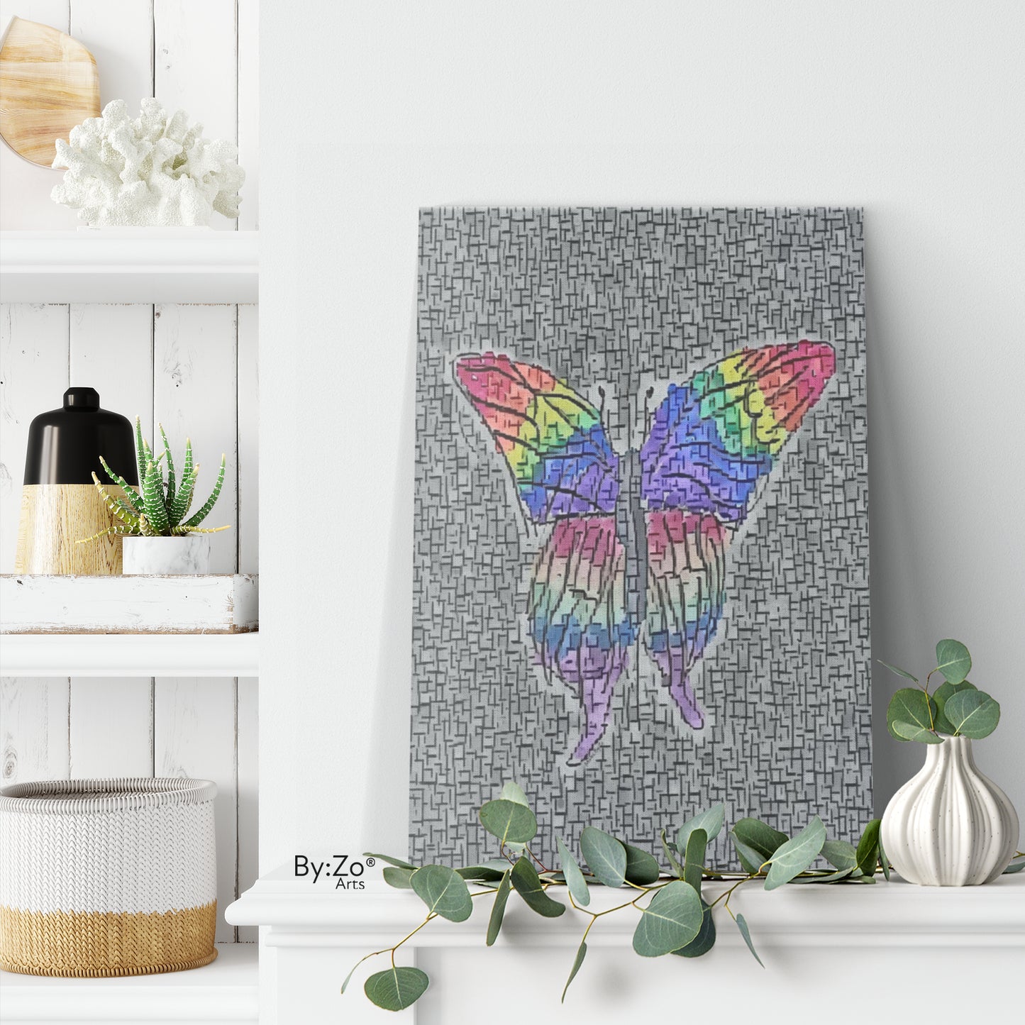 "One Of A Kind, Imperfection" Butterfly Illustration and Mixed-Media ByZo Arts - By:Zo