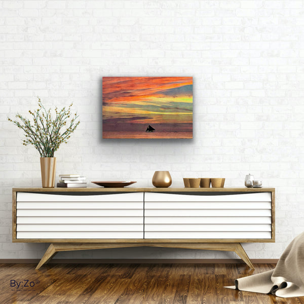 Sunset SAIL AWAY Boat Island in Canvas Print Fine-Art Photography  By:Zo® - By:Zo