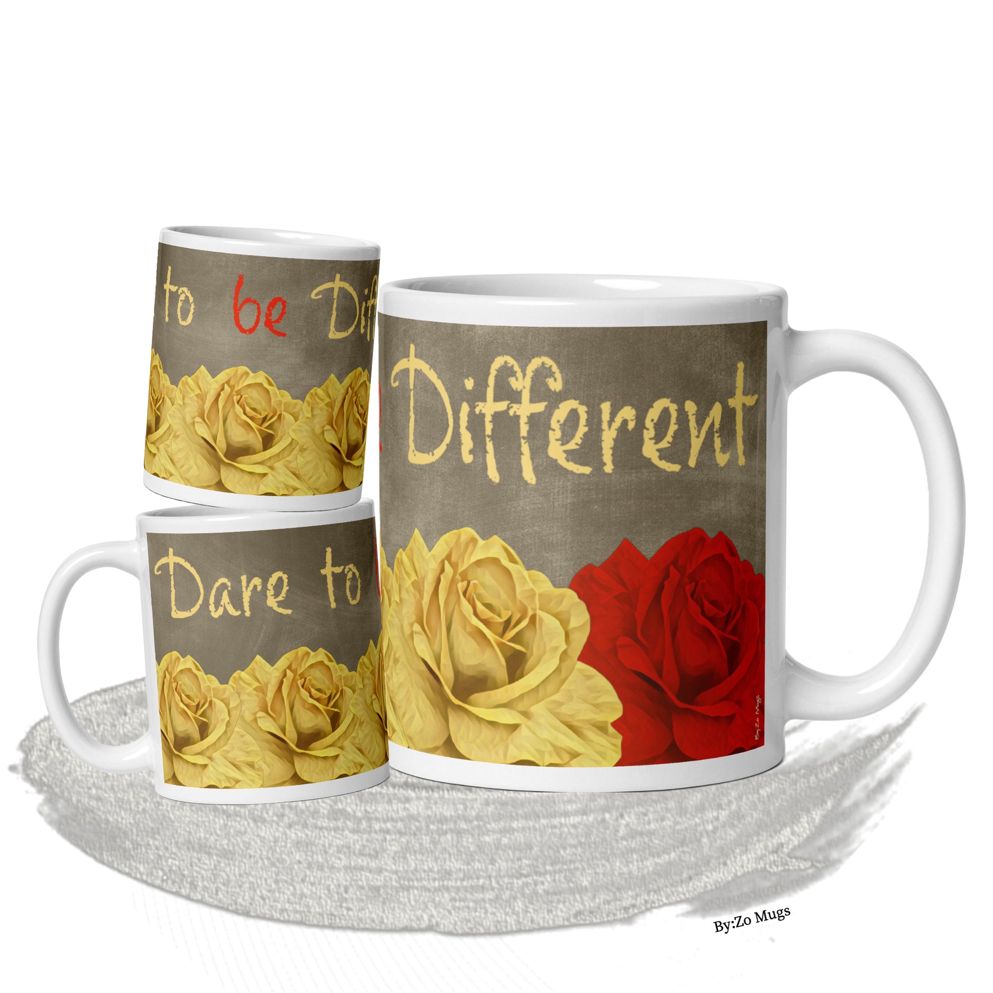 Dare To Be Different White Glossy Mug - By:Zo