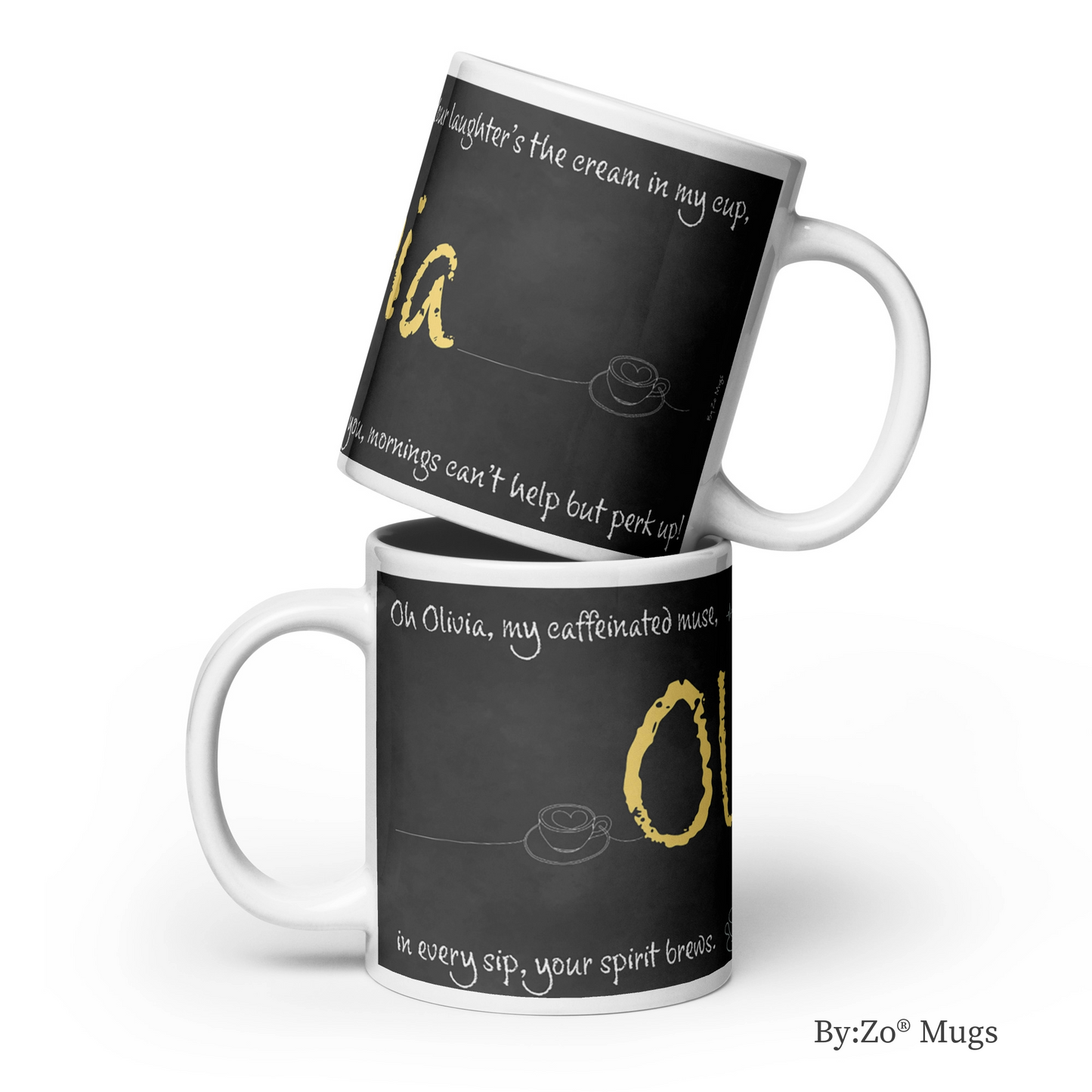 White glossy mug By:Zo