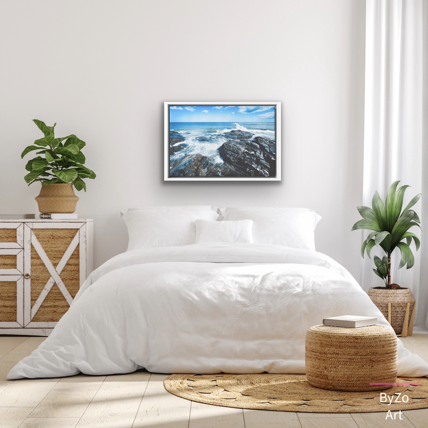 Floater Framed Canvas "Rugged Shoreline" Original Art Photography teelaunch