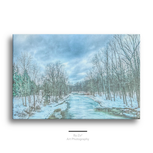 Wrapped Canvas, "Frozen Winter River" Original Fine Art Photography teelaunch