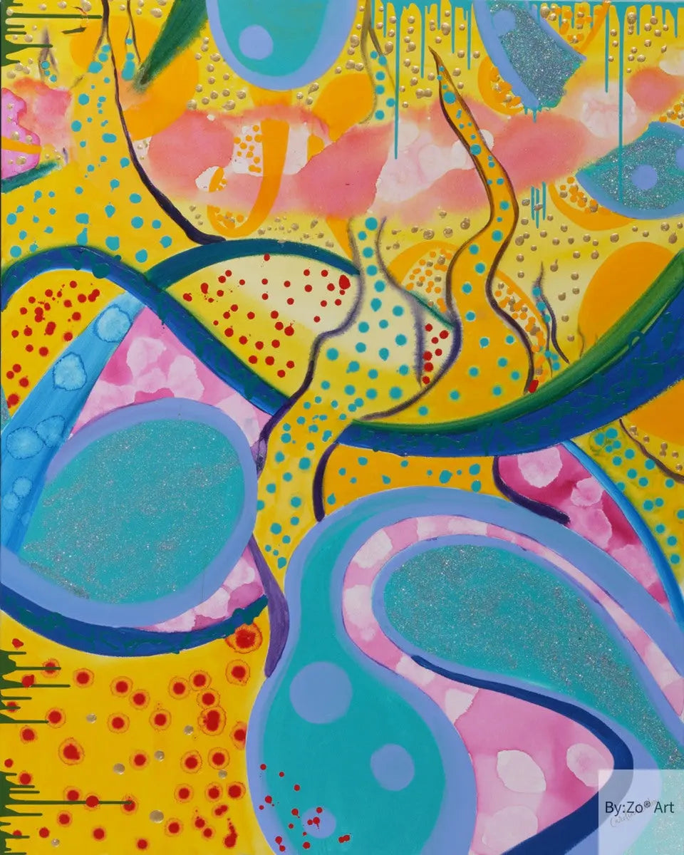 GALACTIC LANDSCAPE 1 Abstract Art Print from Original Acrylic Painting on Canvas by Carolina Cordon By:Zo® - By:Zo
