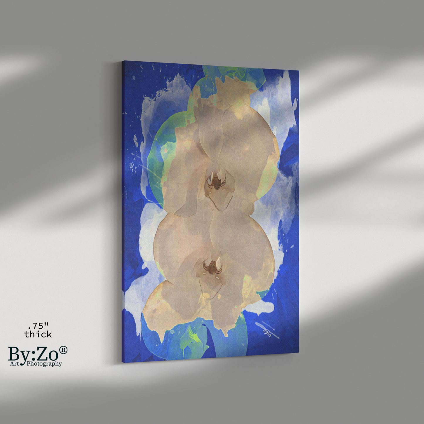 Orchid Color Splashed on Wrapped Canvas - By:Zo