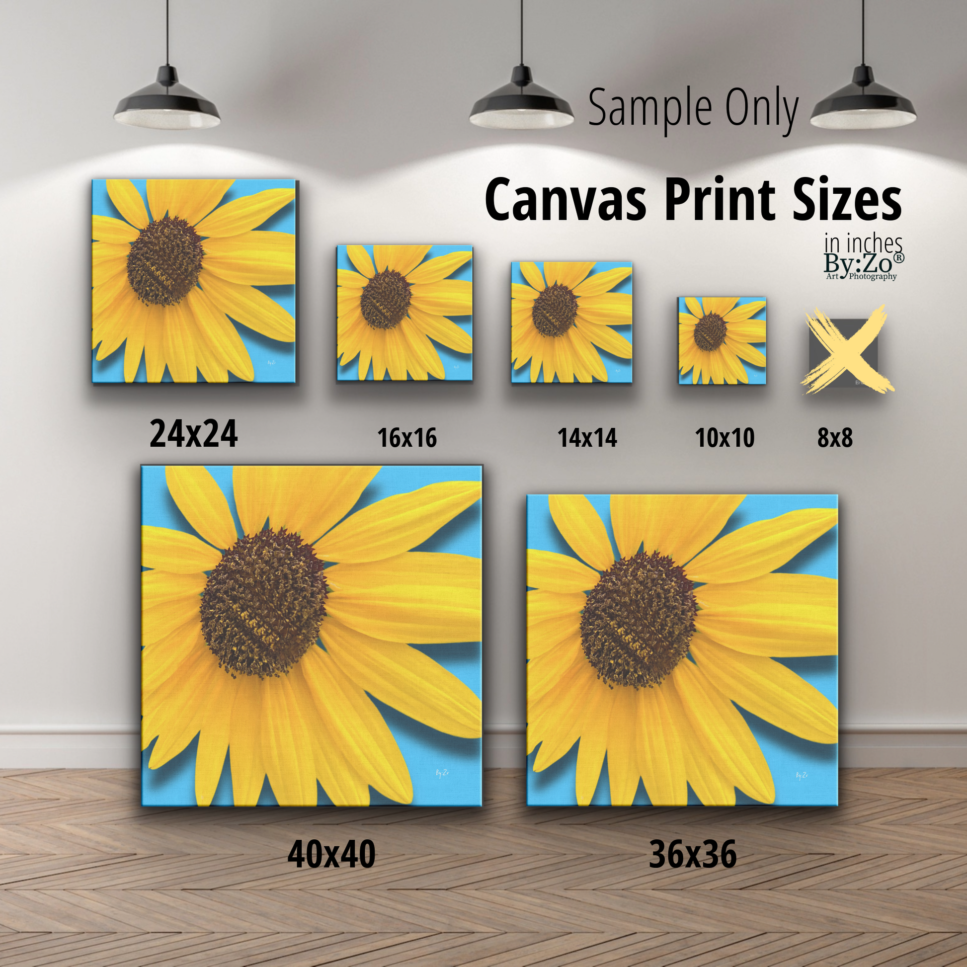 Canvas Print Sizes Sunflower Close Up Original Photography on Canvas Print by Maria Desnoyers at ByZo Art.