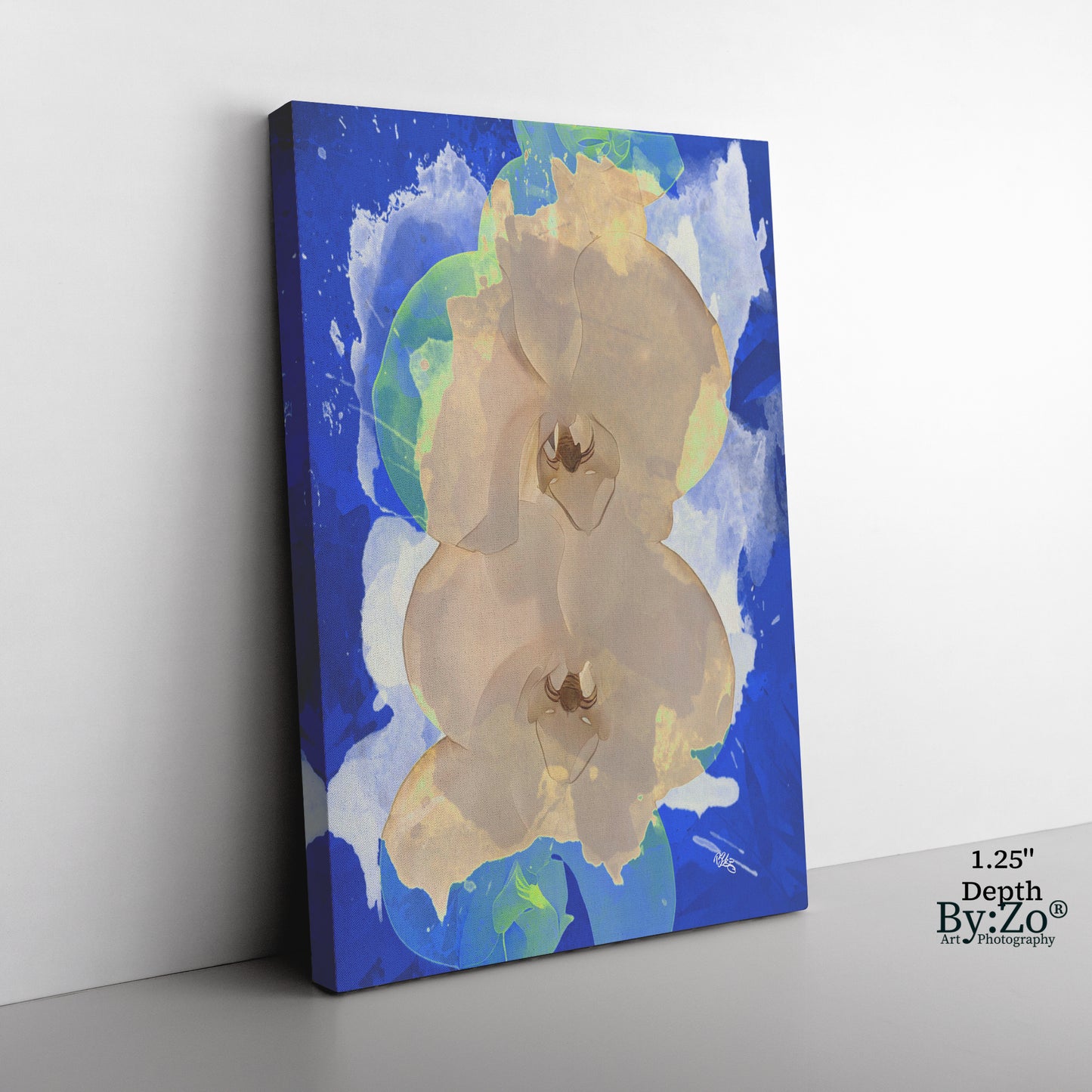 Orchid Color Splashed on Wrapped Canvas - By:Zo