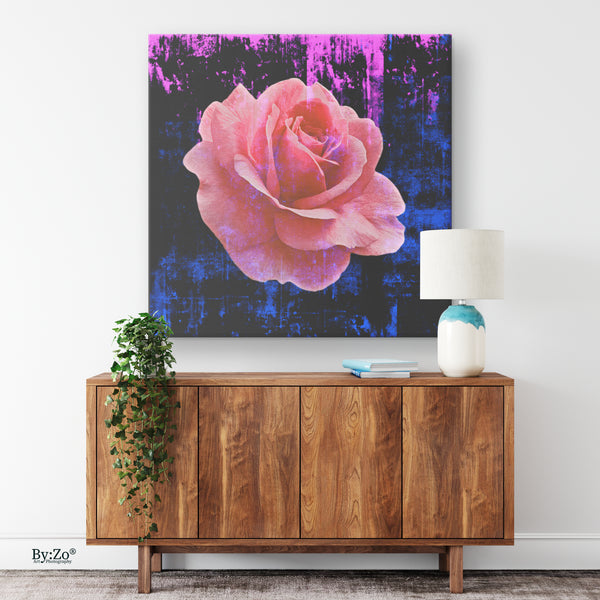 "Rose Color Splashed" on Wrapped Canvas - By:Zo