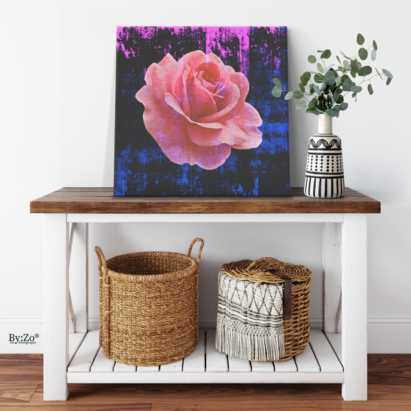 "Rose Color Splashed" on Wrapped Canvas - By:Zo