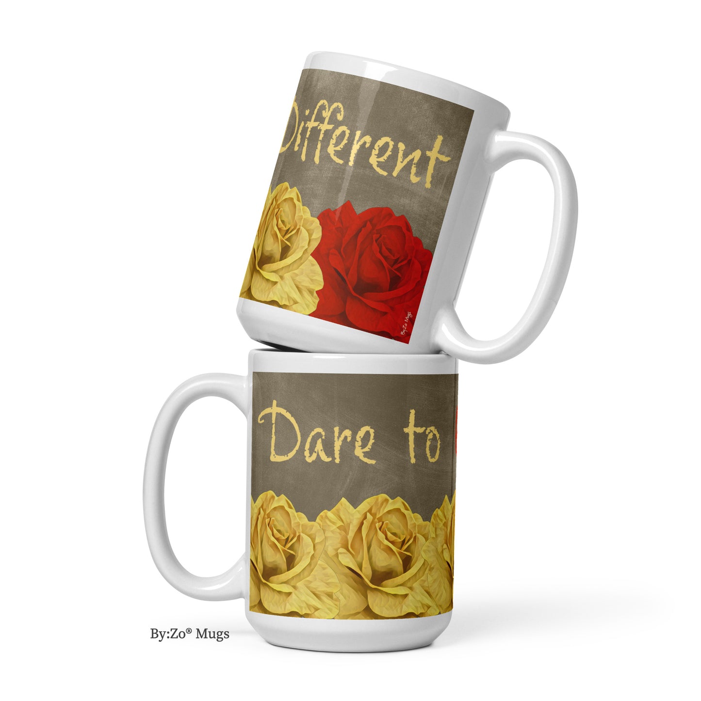 Dare To Be Different White Glossy Mug - By:Zo