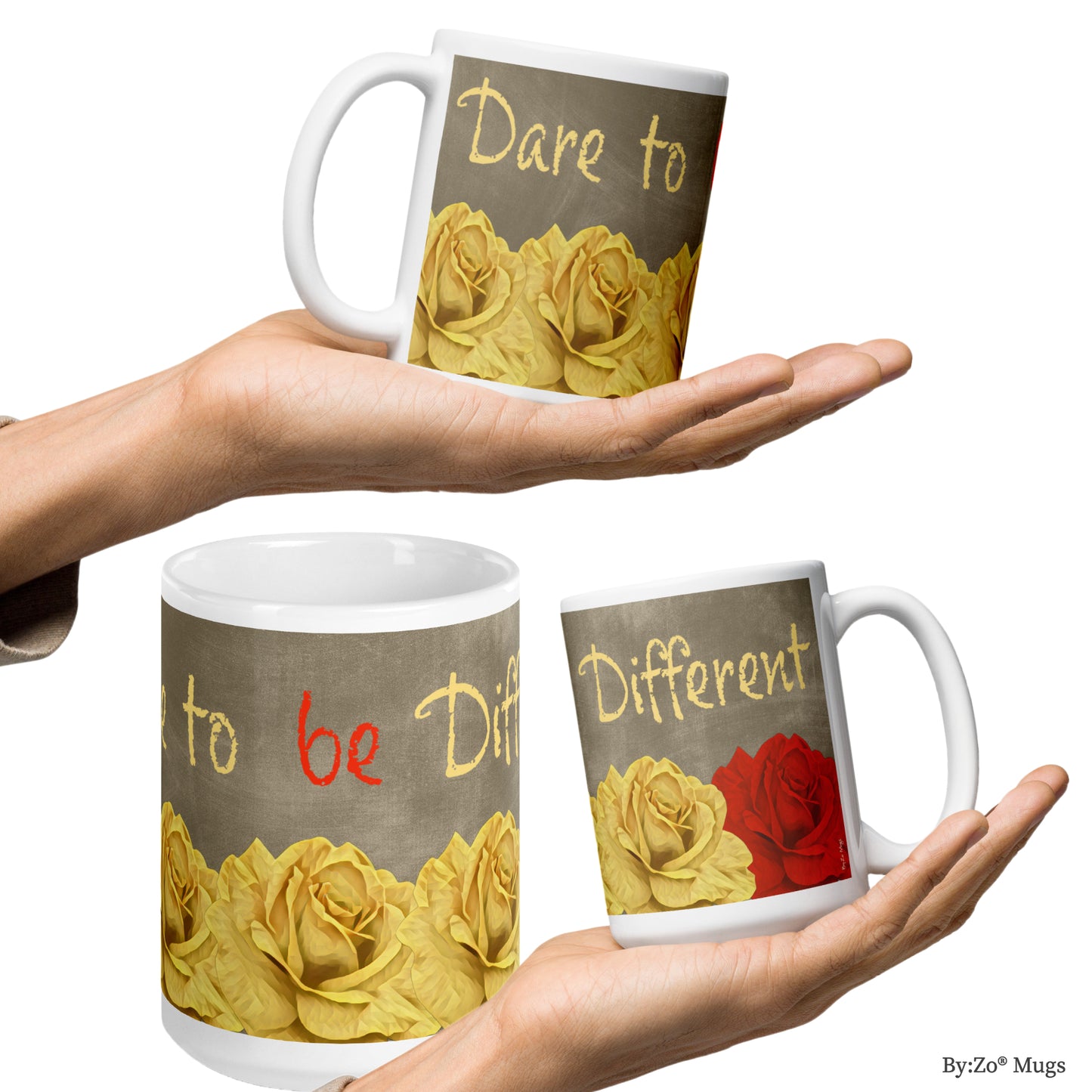 Dare To Be Different White Glossy Mug - By:Zo