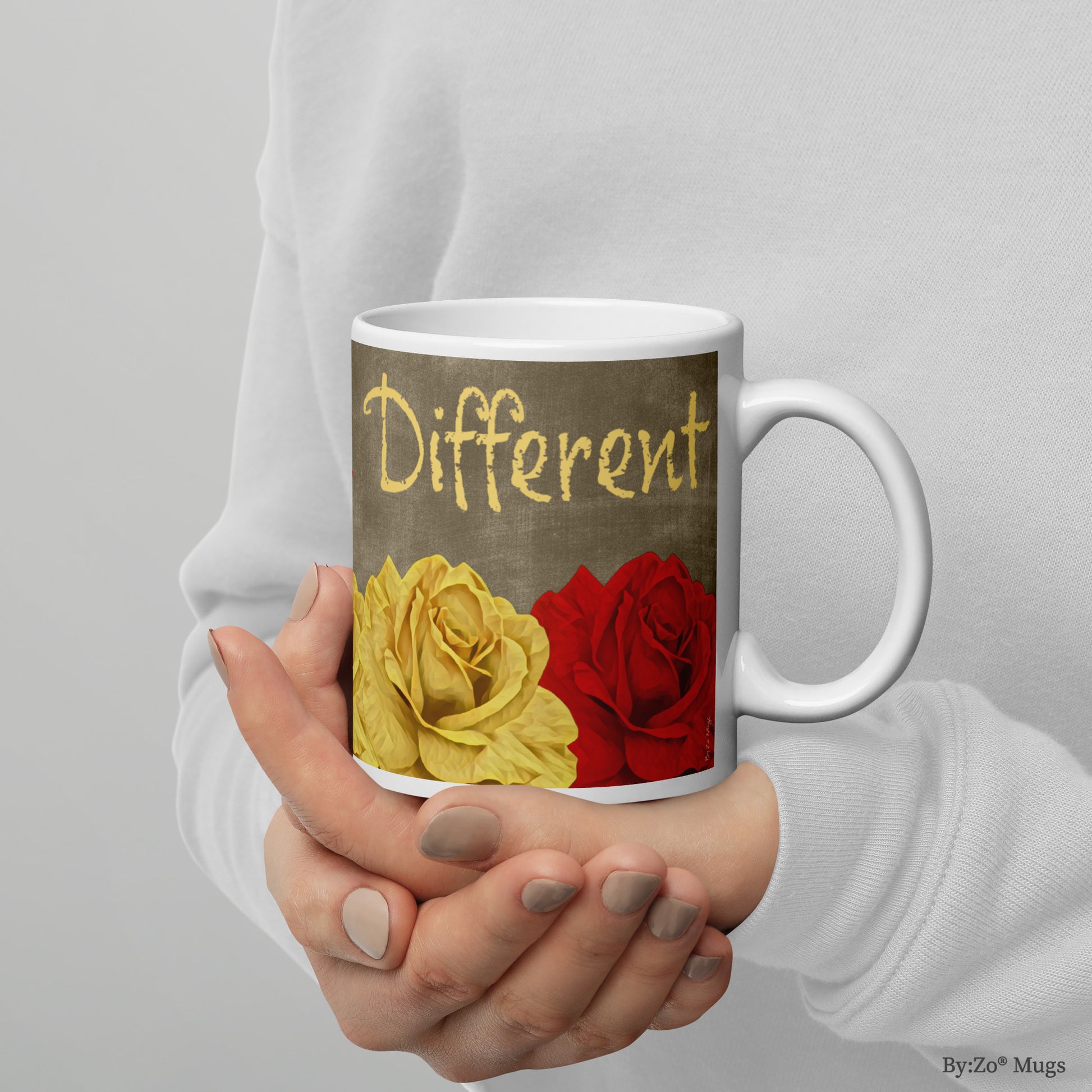 Dare To Be Different White Glossy Mug - By:Zo