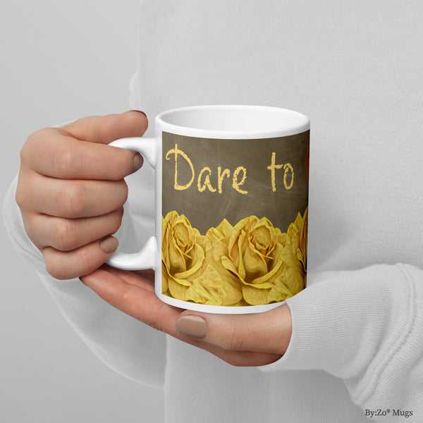 Dare To Be Different White Glossy Mug - By:Zo