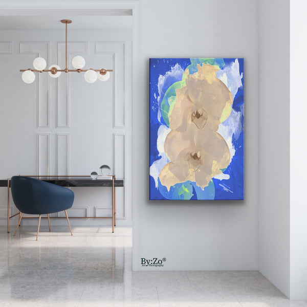 Orchid Color Splashed on Wrapped Canvas - By:Zo