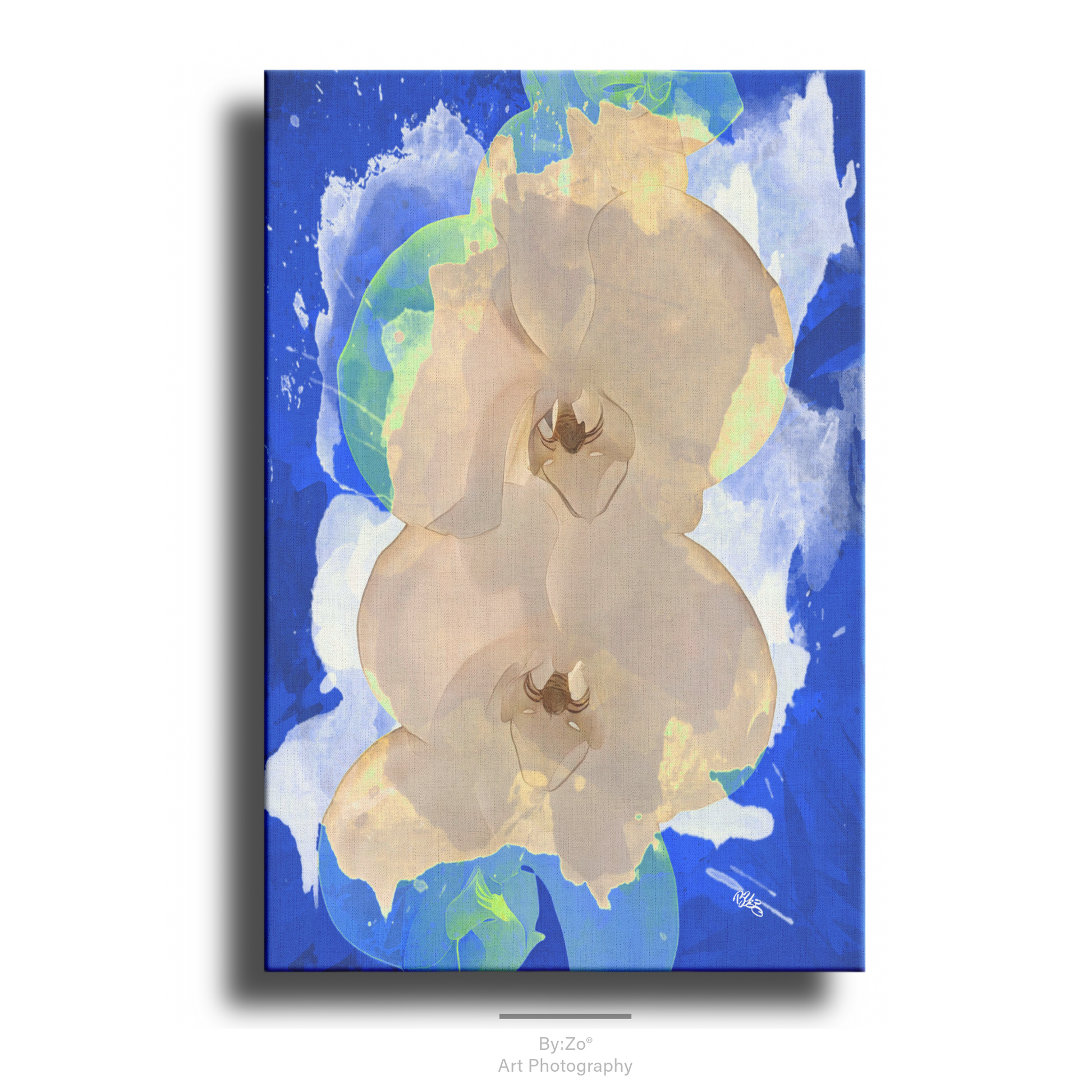 Orchid Color Splashed on Wrapped Canvas teelaunch