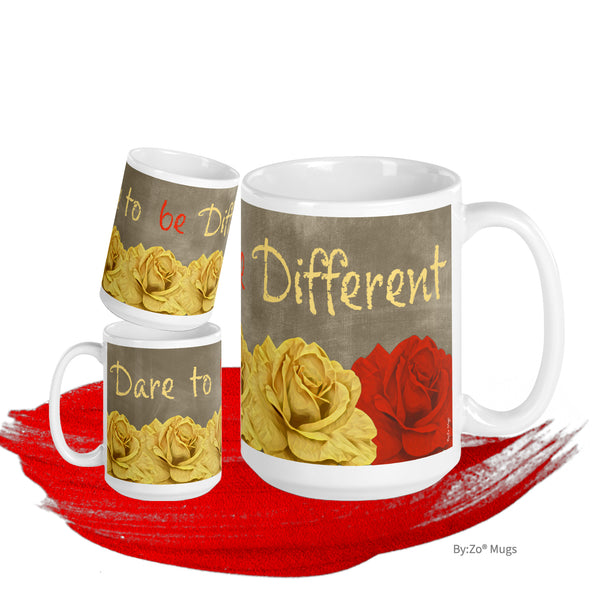 Dare To Be Different White Glossy Mug - By:Zo