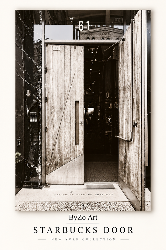 Starbucks Door | Vintage NYC Fine Art Pictorem.com for ByZo Art