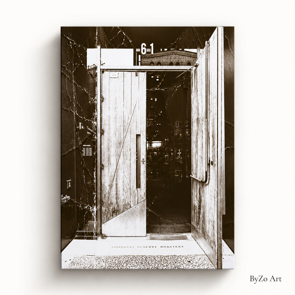 The Roastery Door | Vintage NYC Fine Art Photography Pictorem.com for ByZo Art