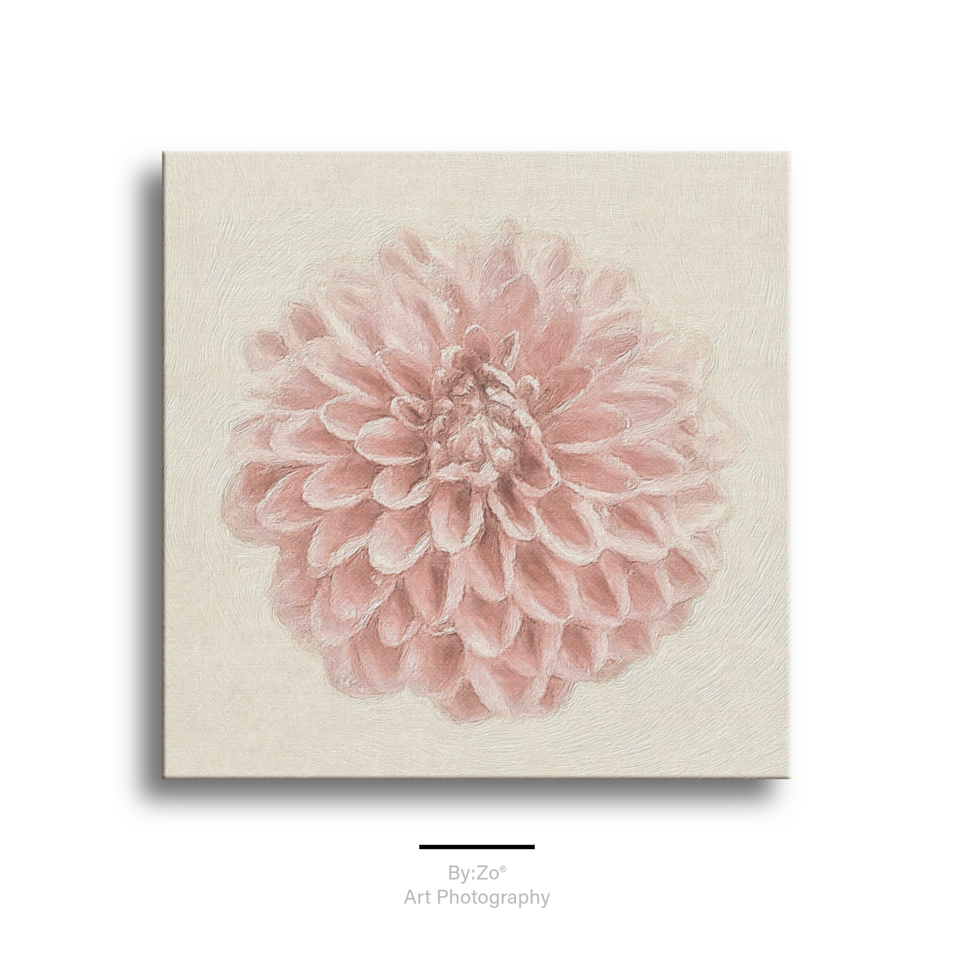 Wrapped Canvas "Pastel Pink Dahlia Flower " Original Photography teelaunch By:Zo