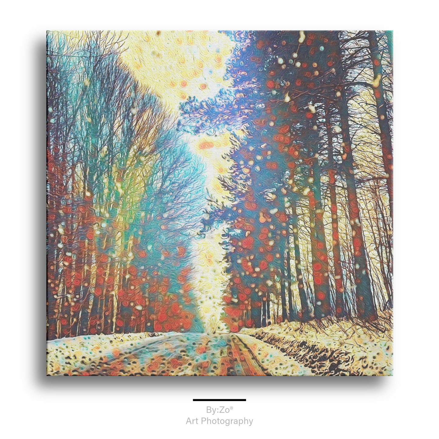 Square Wrapped Canvas "Chilly Route" Original Photography Mixed Media