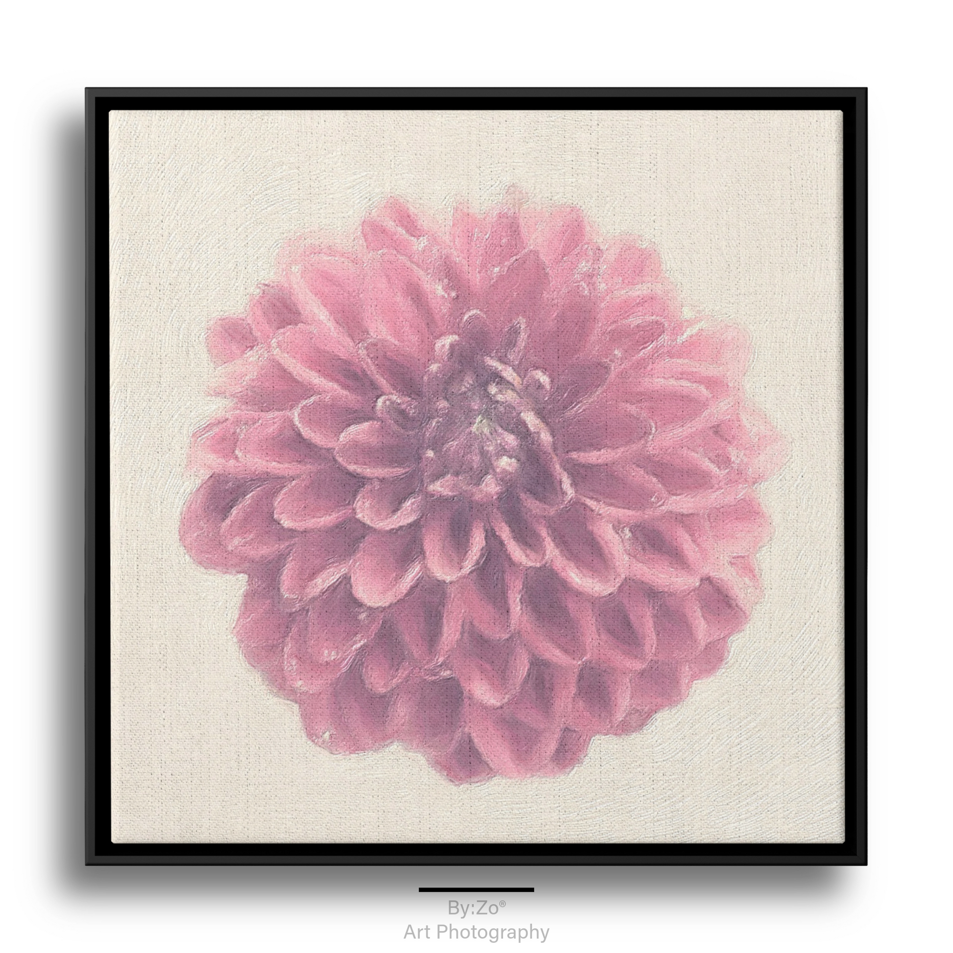 Floater Framed Canvas, Square - Japanese Dahlia Original Art Photography teelaunch