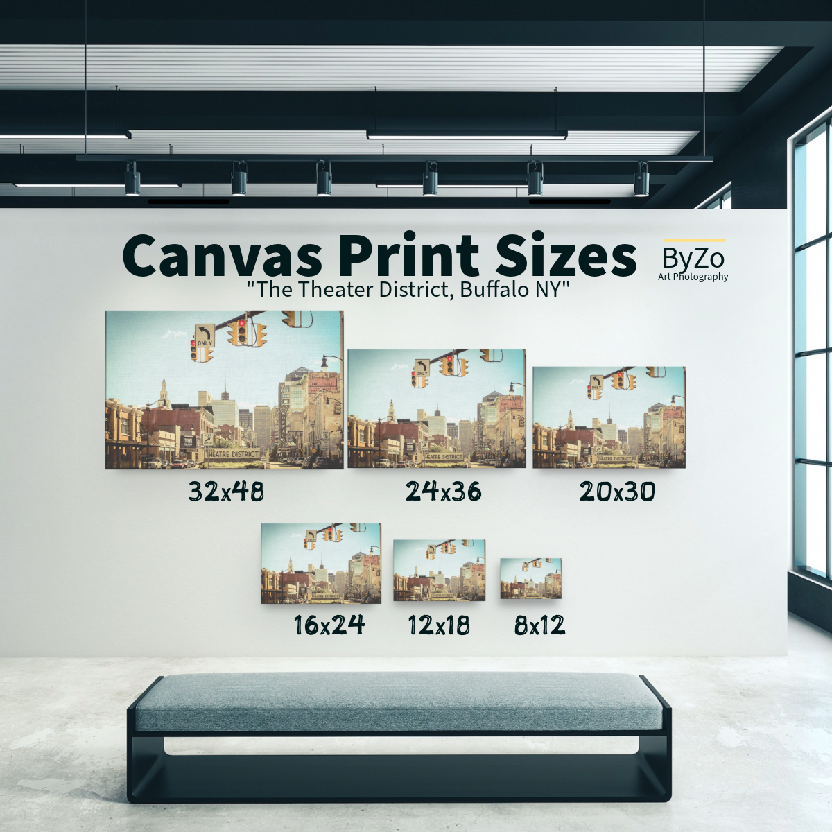Wrapped Canvas "Theater District Buffalo NY" ByZo Art Photography teelaunch