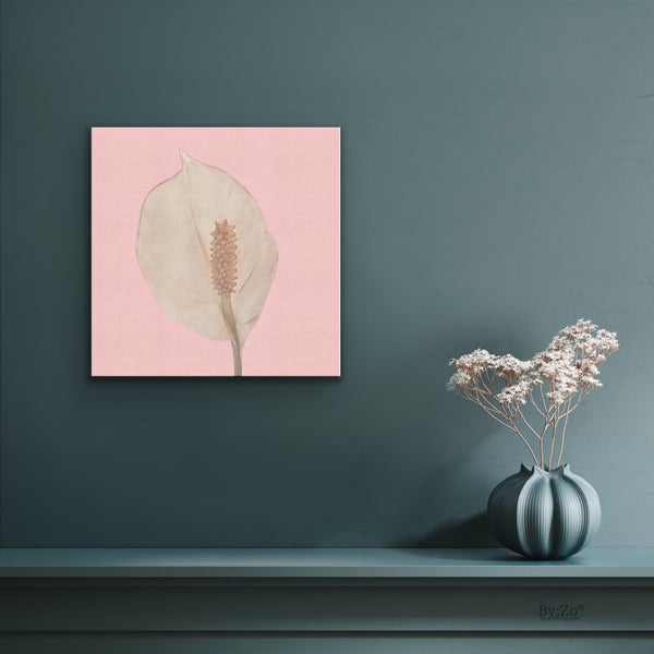 Peace Lily Pastel Colors on Square Wrapped Canvas - By:Zo