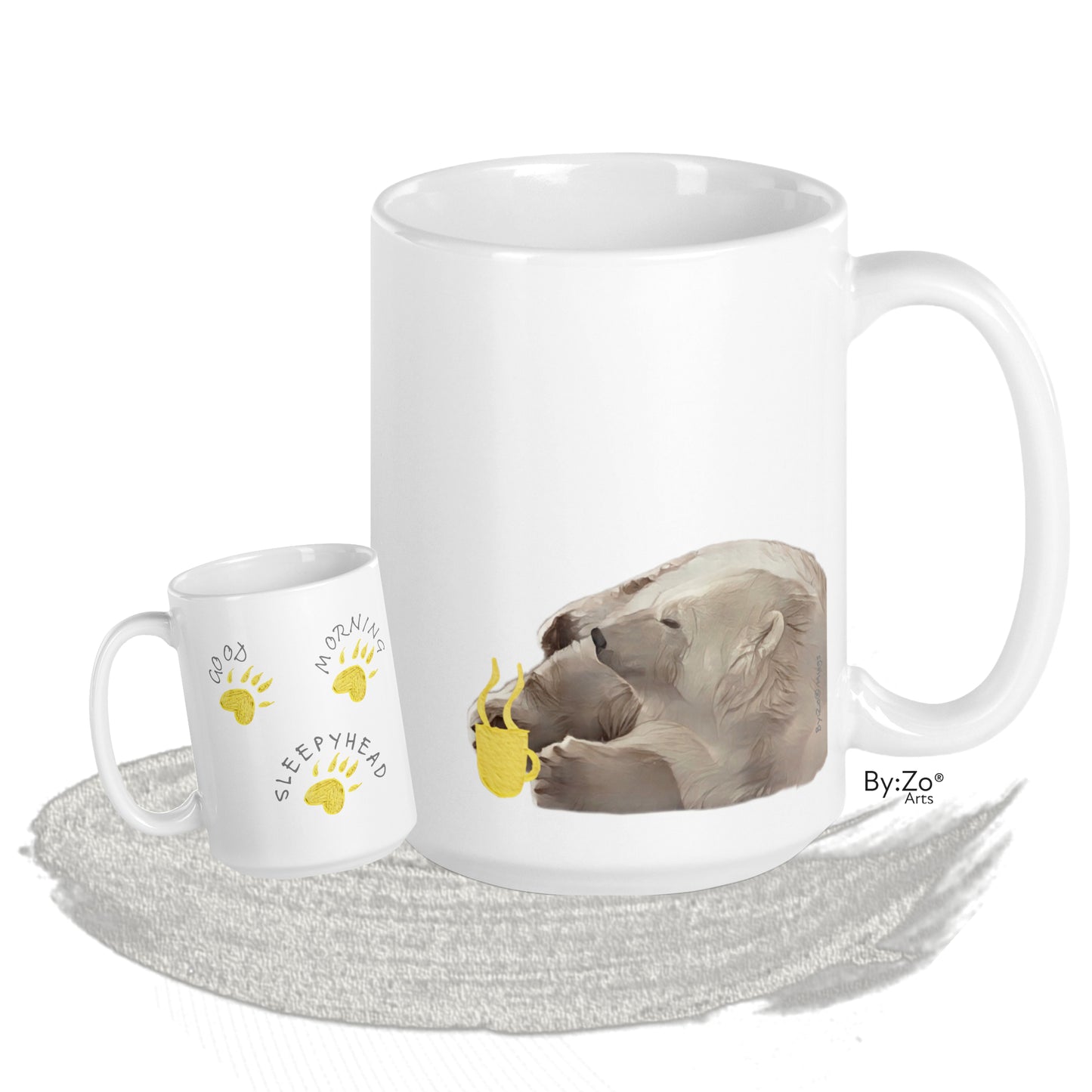 "Good Morning Sleepy Head 2" White Ceramic Mug - By:Zo