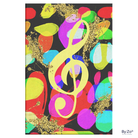 Musical Night Original Mixed-Media Gallery Quality Canvas Print By:Zo Arts - By:Zo