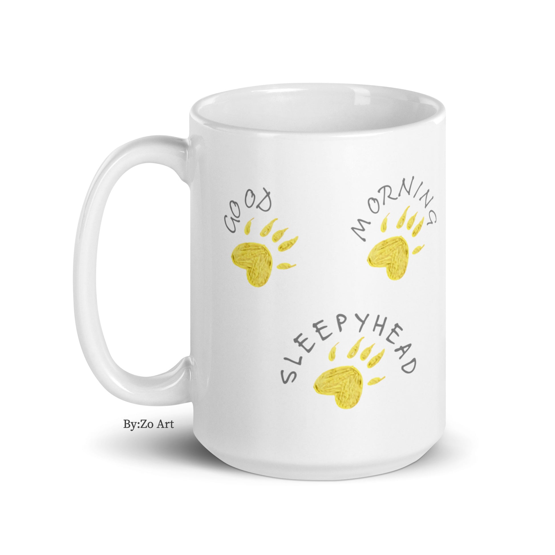 "Good Morning Sleepy Head 2" White Ceramic Mug - By:Zo