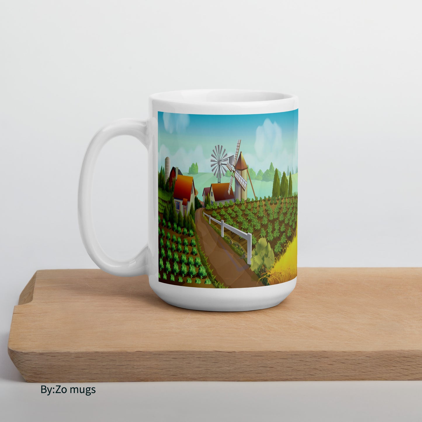 On The Farm White Ceramic Mug - By:Zo