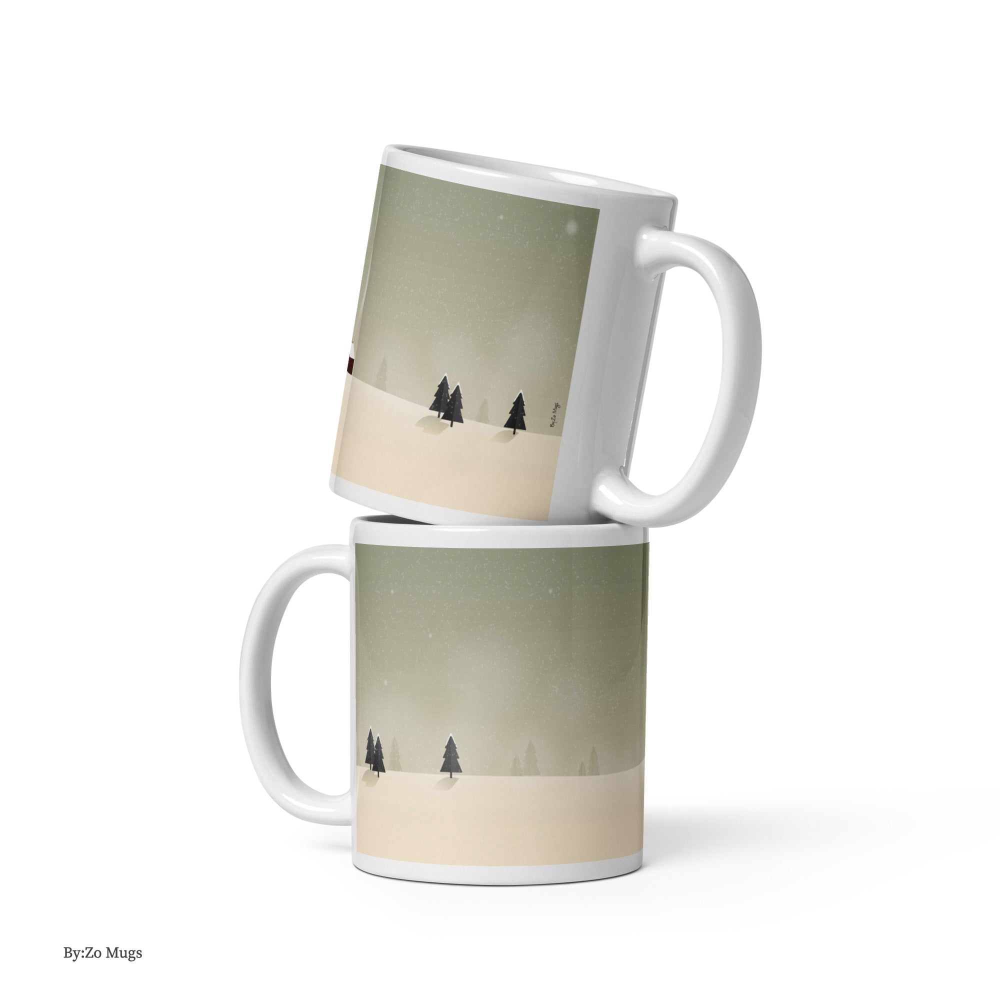 Winter Countryside Landscape White Ceramic Mug - By:Zo