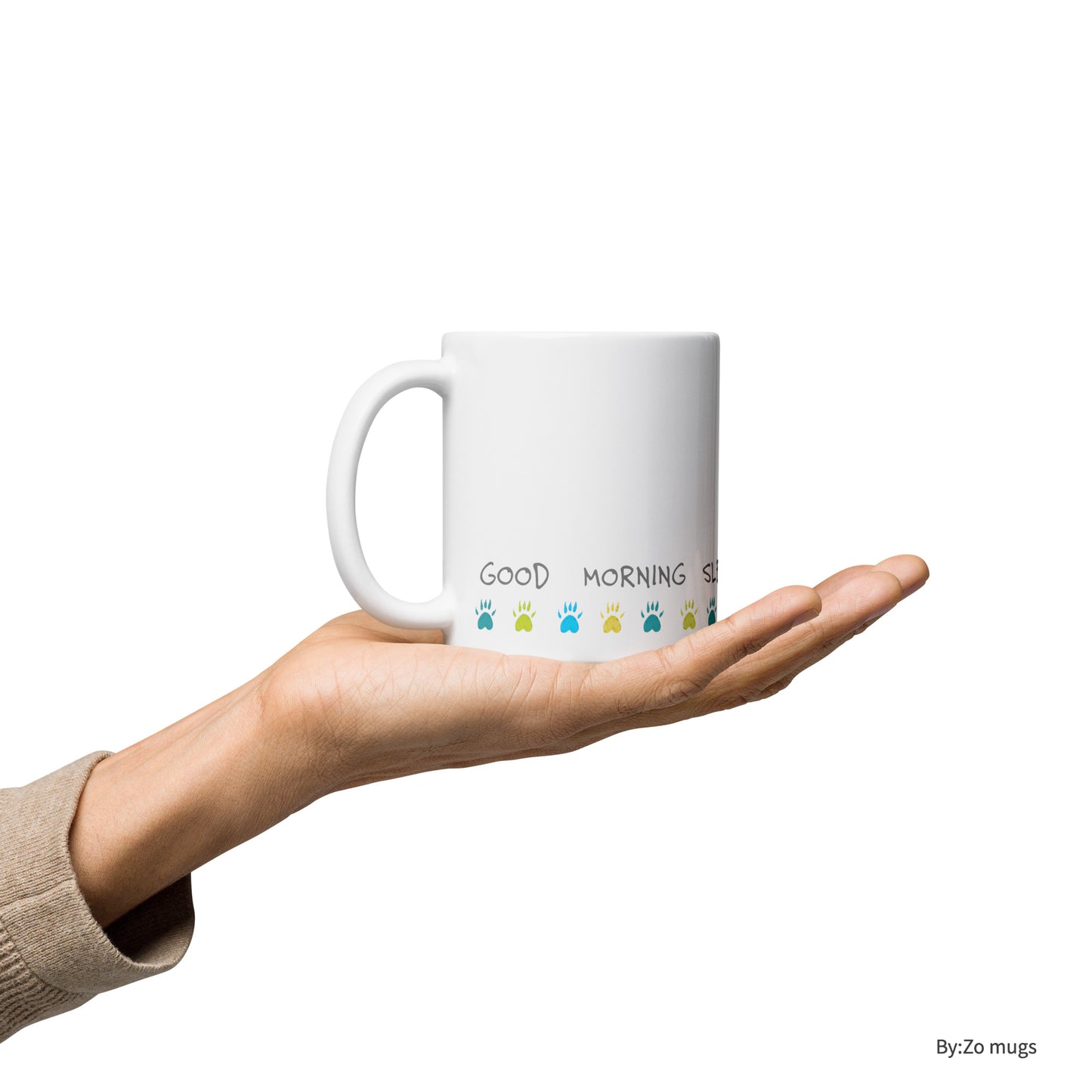 "Good Morning Sleepy Head 1" White Ceramic Mug - By:Zo