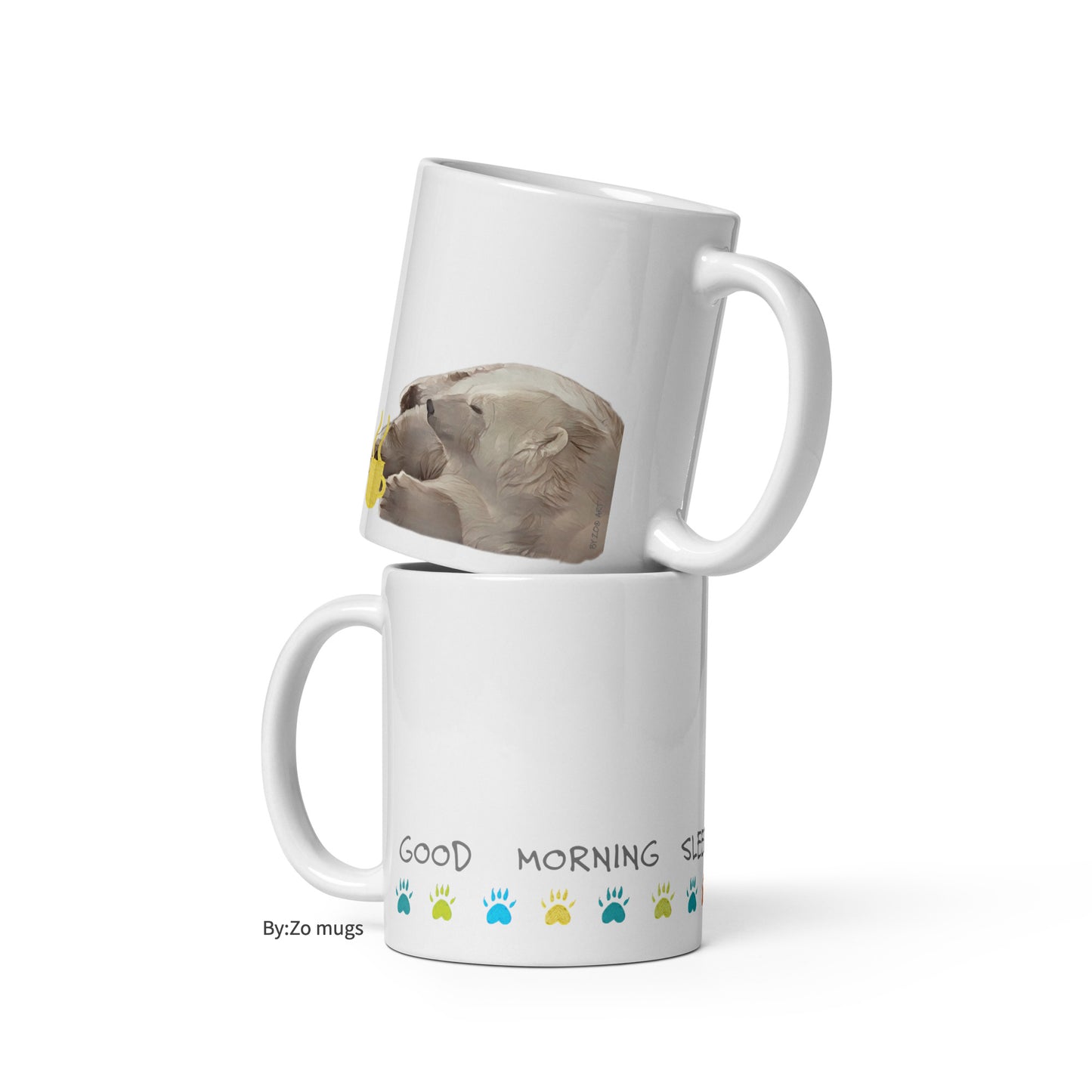 "Good Morning Sleepy Head 1" White Ceramic Mug - By:Zo