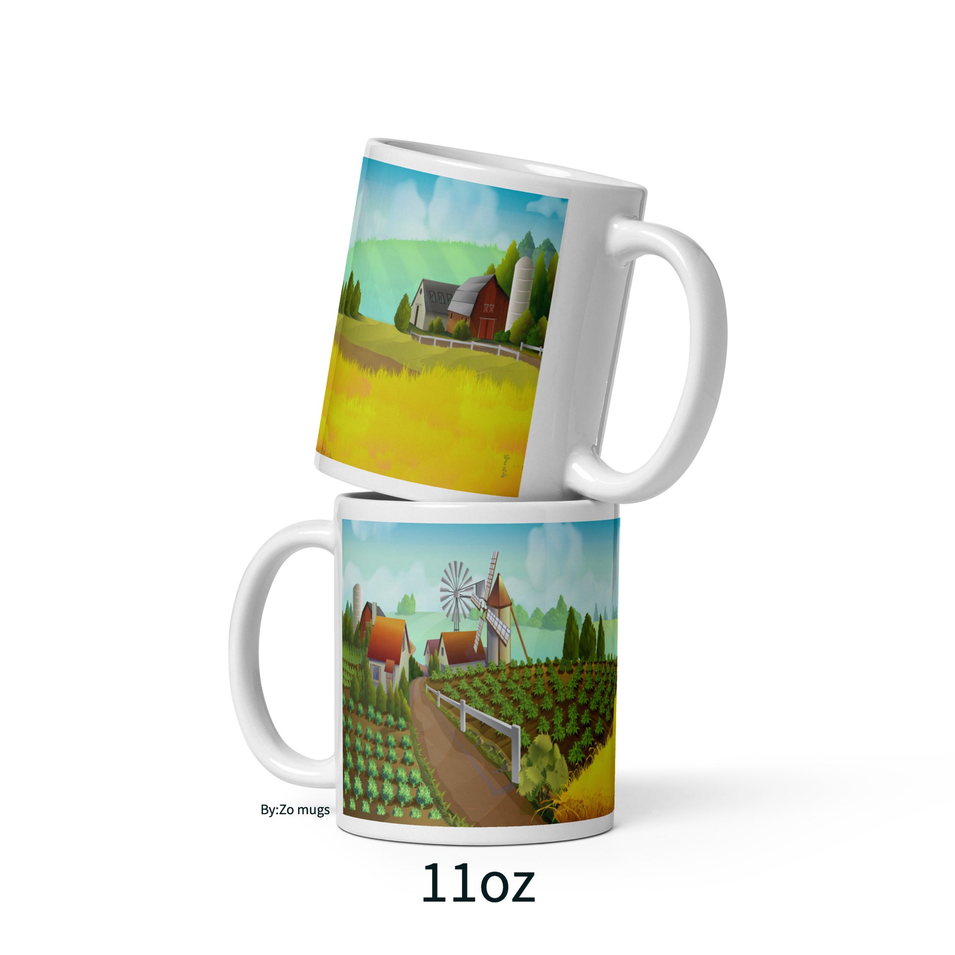 On The Farm White Ceramic Mug - By:Zo