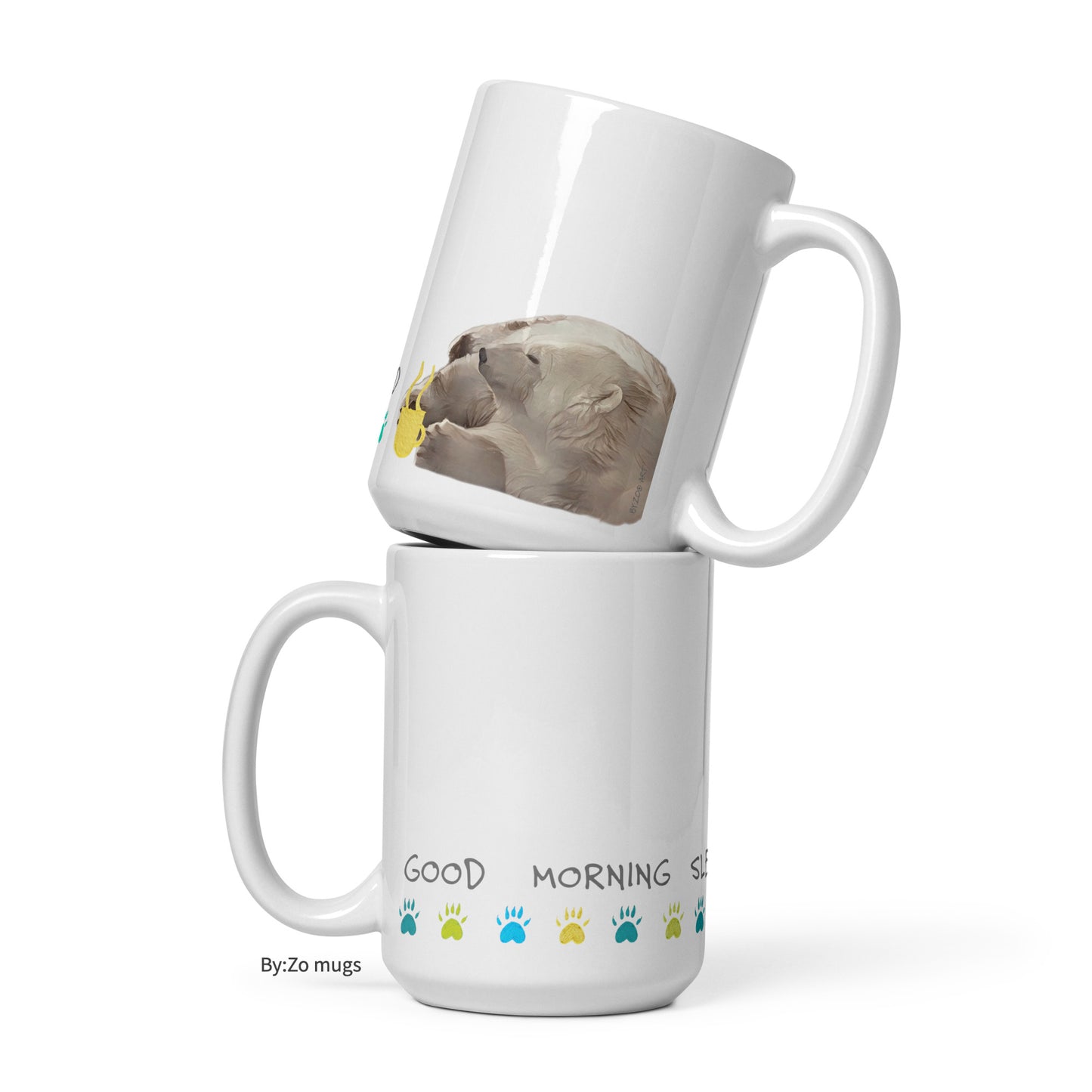 "Good Morning Sleepy Head 1" White Ceramic Mug - By:Zo