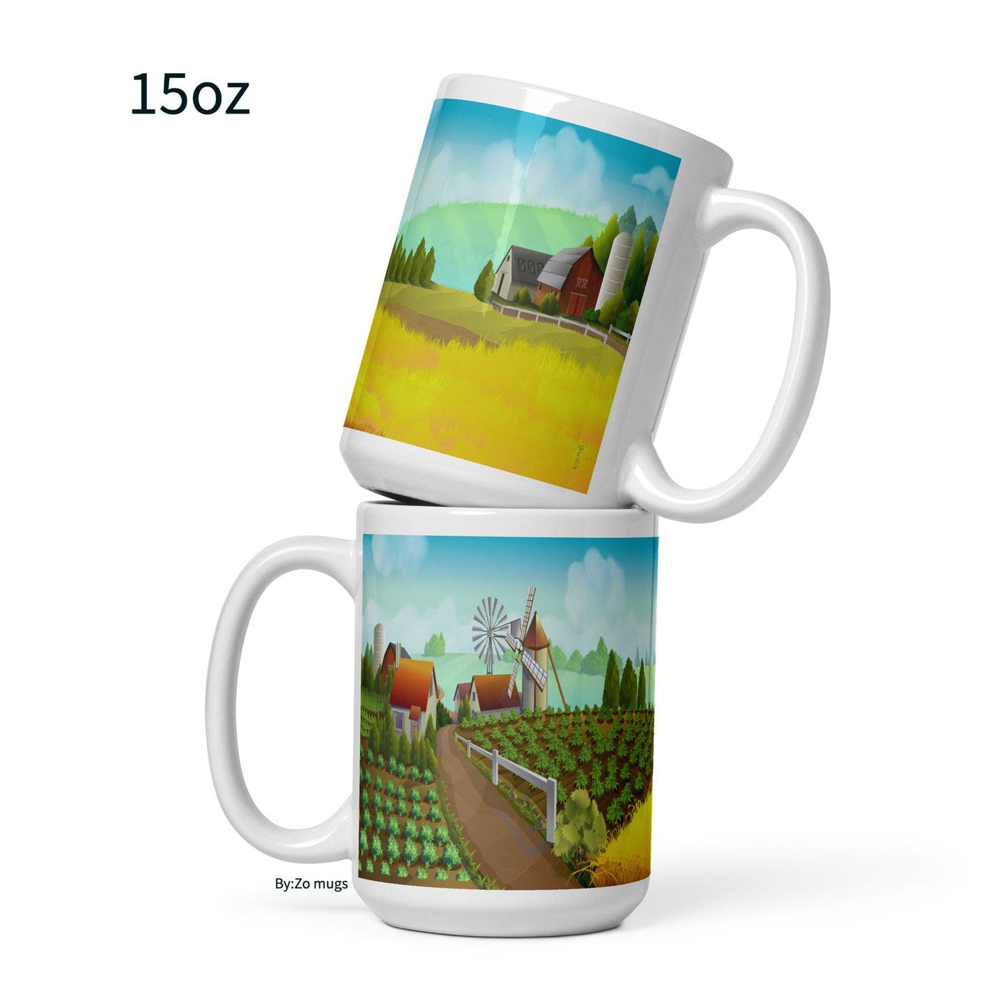 On The Farm White Ceramic Mug - By:Zo