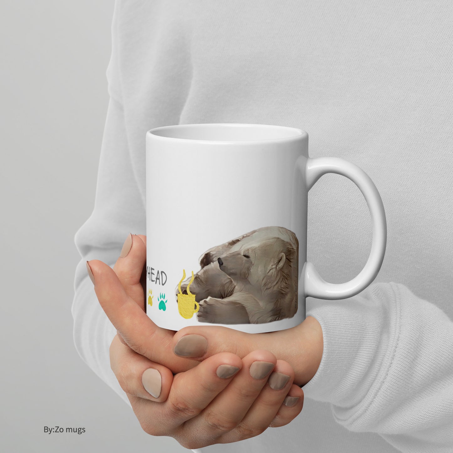 "Good Morning Sleepy Head 1" White Ceramic Mug - By:Zo