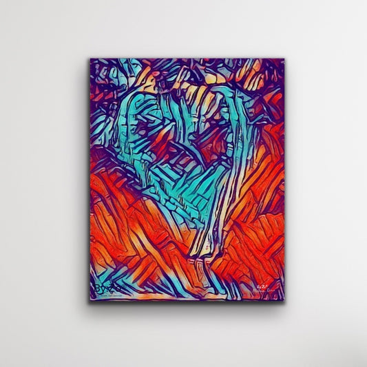 FROSTED HEART Abstract Digital Art  from Sketch By:Zo® - By:Zo